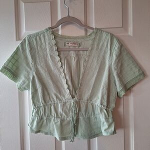 We The Free Light Green Blouse